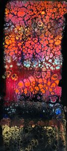 Acrylbild mit Gold-Schimmer  30x70 cm